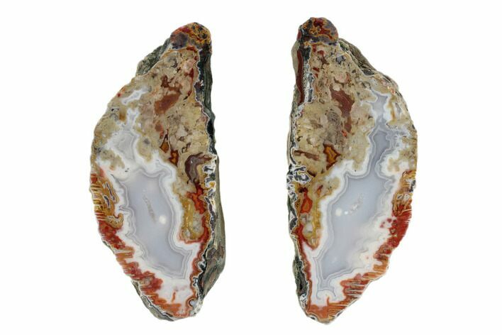 Polished Banded Agate Nodule Pair - Agouim, Morocco #187118